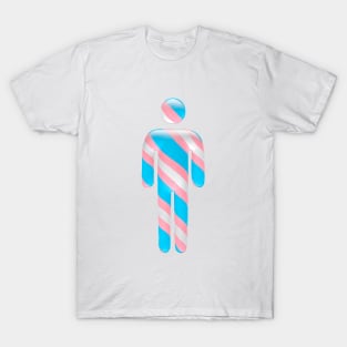 Male icon in Transgender flag colors for LGBTQ+ diversity T-Shirt